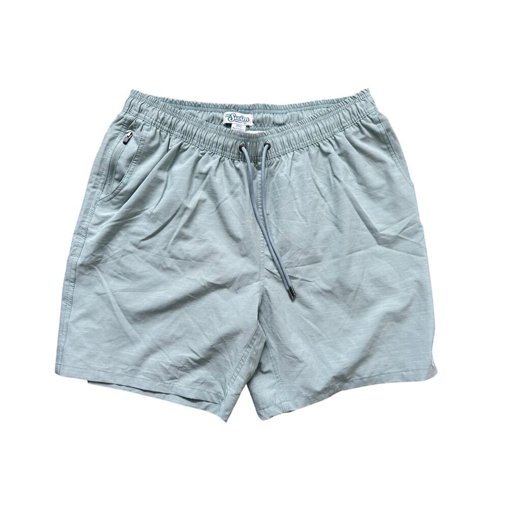Mr Swim Men’s Swim Trunks Size XXL Mint Green Drawstring 7” Built-in-Briefs